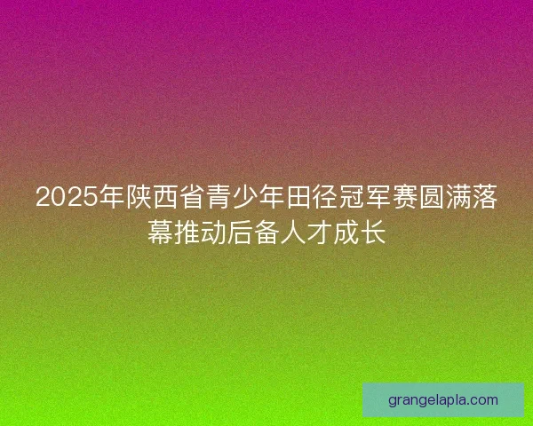 2025年陕西省青少年田径冠军赛圆满落幕推动后备人才成长