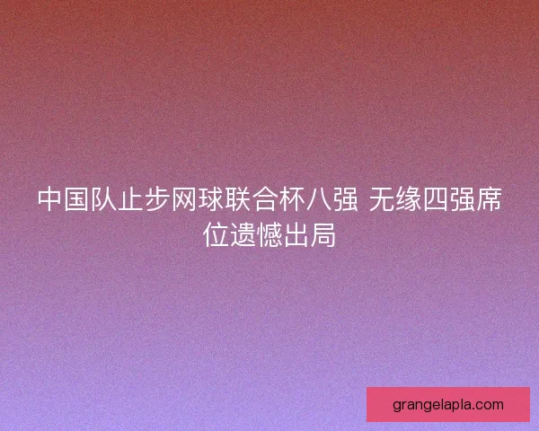 中国队止步网球联合杯八强 无缘四强席位遗憾出局