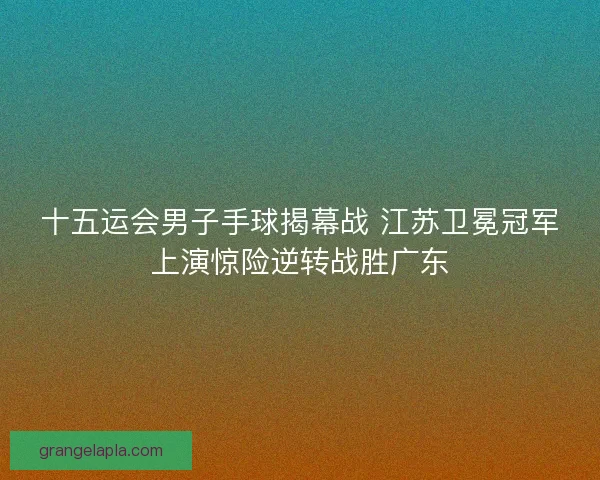 十五运会男子手球揭幕战 江苏卫冕冠军上演惊险逆转战胜广东