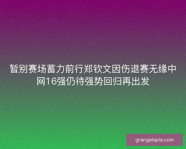暂别赛场蓄力前行郑钦文因伤退赛无缘中网16强仍待强势回归再出发