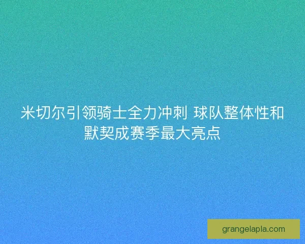 米切尔引领骑士全力冲刺 球队整体性和默契成赛季最大亮点